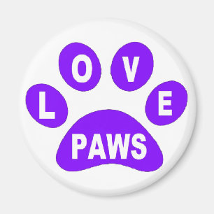Magnet Love Paws on Paws Paars Magneet
