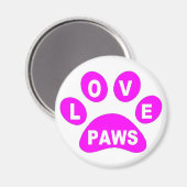 Magnet Love Paws on Paws Pink Magneet (Voorkant / Achterkant)