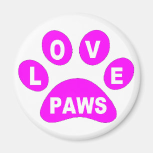 Magnet Love Paws on Paws Pink Magneet