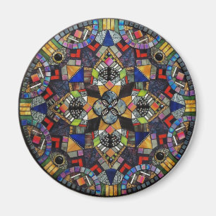 Magnet Mandala en mosaïque de verre