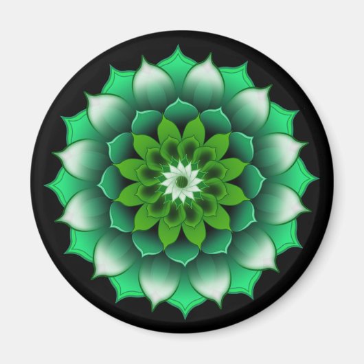 Magnet Mandala Feuilles verts (Devant)