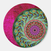 Magnet Mandala rose et vert (Devant)