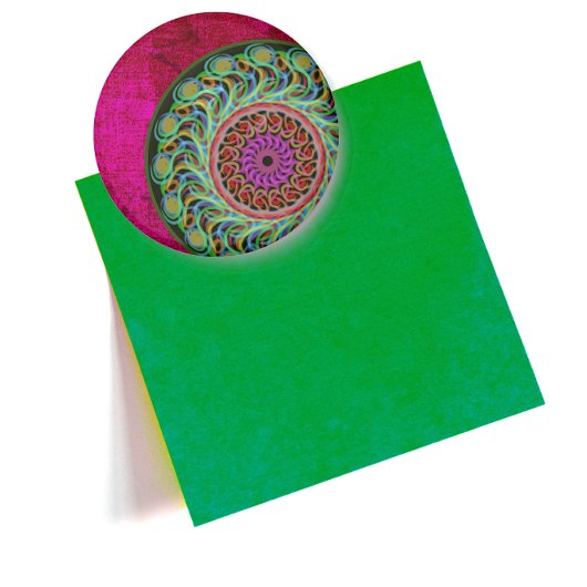 Magnet Mandala rose et vert