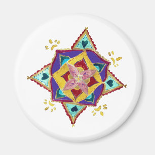 Magnet Mandala rose jaune