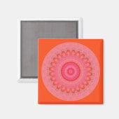 Magnet Mandala rose, orange et jaune (Recto/Verso)