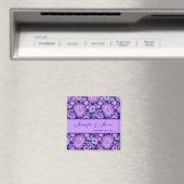 Magnet Mariage damassé à fleurs violettes (In Situ (Lave-vaisselle))