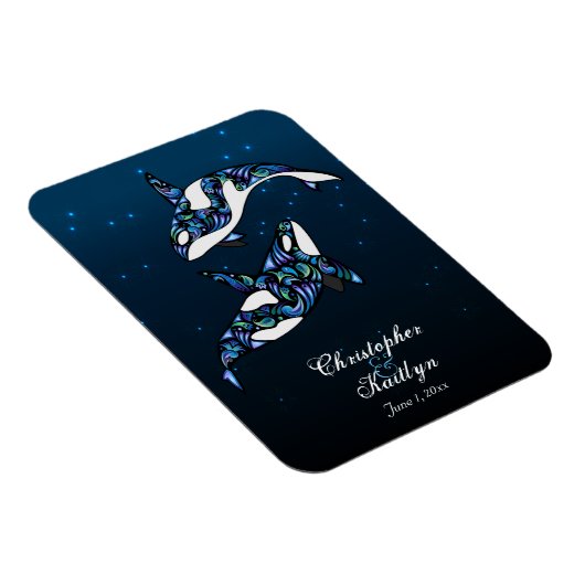 Magnet Mariage de baleines Orca (Côté Droit)