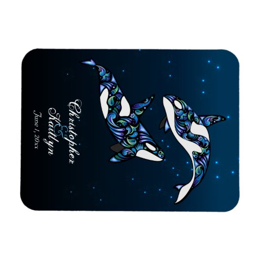 Magnet Mariage de baleines Orca (Horizontal)