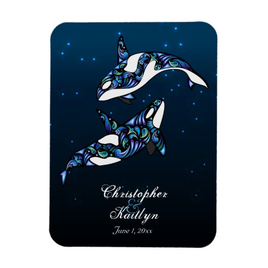 Magnet Mariage de baleines Orca (Vertical)
