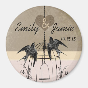 Magnet Mariage de la cage d'oiseaux de Chocolat et