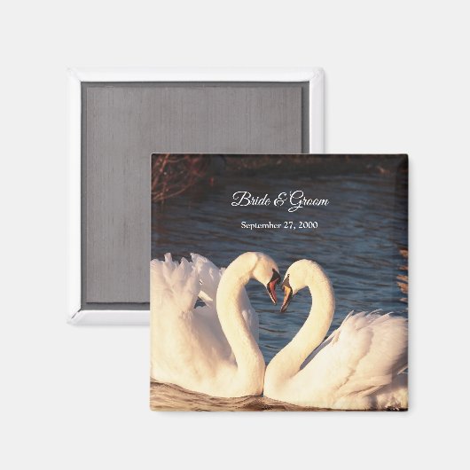 Magnet Mariage des cygnes blancs (Recto/Verso)