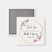 Magnet Mariage personnalisé favorise le thème flor (Recto/Verso)