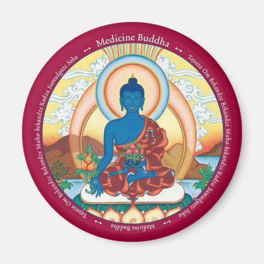 MAGNET Medicine Buddha - met mantra Magneet (Voorkant)