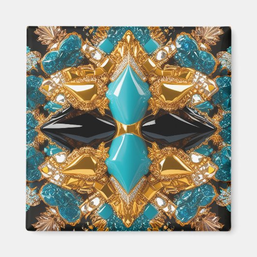 Magnet met Bahamas kleuren ontwerp Magneet (Voorkant)