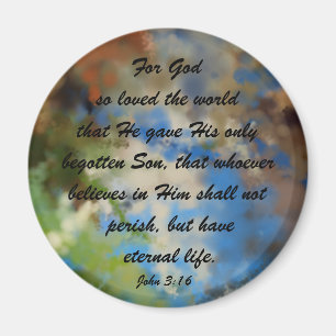 Magnet met bijbelversum John 3:16 Magneet