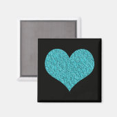 Magnet met blauw textuurhart magneet (Voorkant / Achterkant)