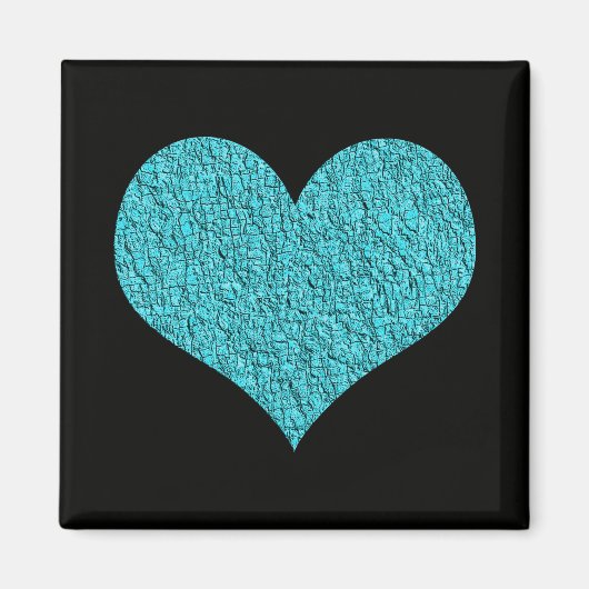 Magnet met blauw textuurhart magneet (Voorkant)