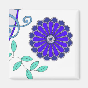Magnet met bloemenkunst magneet