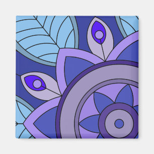 Magnet met bloemenkunst magneet