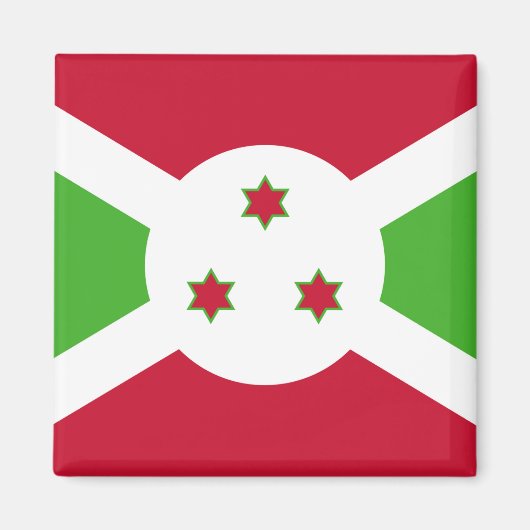 Magnet met de vlag van Burundi Magneet (Voorkant)