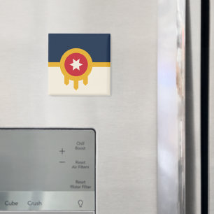Magnet met de vlag van Tulsa, Oklahoma Magneet