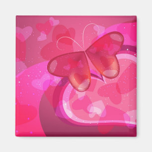 Magnet met decoratieve valentijn-vlinder magneet