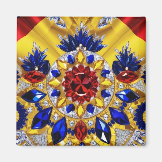 Magnet met Roemeense kleuren Design Magneet (Voorkant)