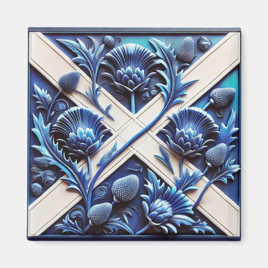 Magnet met Scottish Thistles Design Magneet (Voorkant)