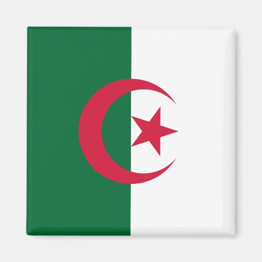 Magnet met vlag van Algerije Magneet (Voorkant)
