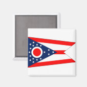 Magnet met vlag van de staat Ohio - VS Magneet (Voorkant / Achterkant)