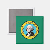 Magnet met vlag van de staat Washington - VS Magneet (Voorkant / Achterkant)