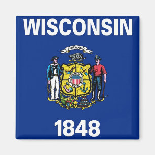Magnet met vlag van de staat Wisconsin - VS Magneet