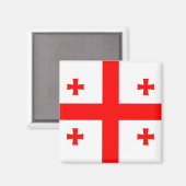 Magnet met vlag van Georgië Magneet (Voorkant / Achterkant)