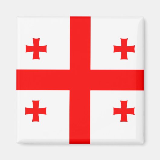 Magnet met vlag van Georgië Magneet (Voorkant)