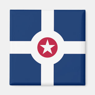 Magnet met vlag van Indianapolis City, VS Magneet