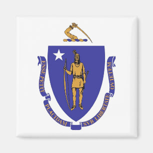 Magnet met vlag van Massachusetts State - VS Magneet