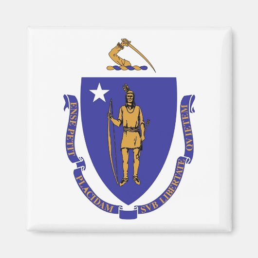 Magnet met vlag van Massachusetts State - VS Magneet (Voorkant)