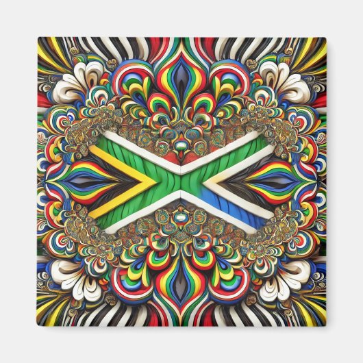 Magnet met Zuid-Afrikaanse kleuren Design Magneet (Voorkant)