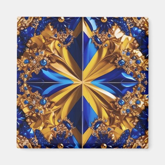 Magnet met Zweden Kleuren Design Magneet (Voorkant)