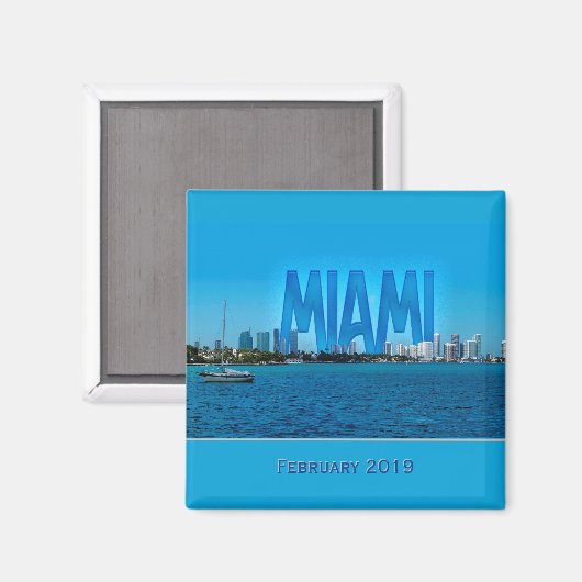 Magnet Miami Skyline (personnalisable) (Recto/Verso)
