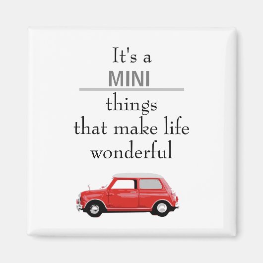 Magnet Mini Cooper Rot Mini-dingen Magneet (Voorkant)