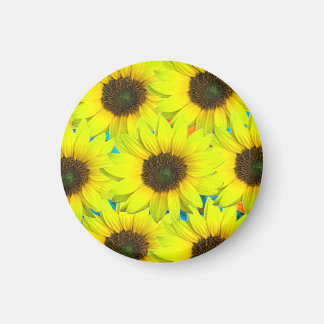 Magnet mit gelben kleinen Sonnenblumenblüten Magneet