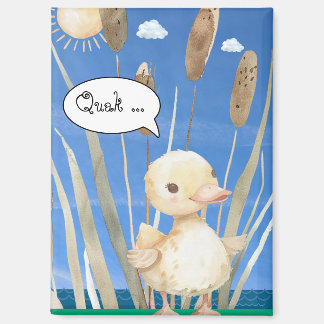 Magnet mit kleine Ente im Schilf am See Magneet