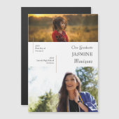 Magnet Moderne Puis & Maintenant Faire-part de gra (Devant / Derrière)