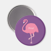 Magnet monogramme personnalisé de Flamants roses m (Recto/Verso)