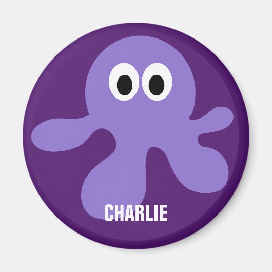 Magnet monogramme personnalisé de la pieuvre (Devant)