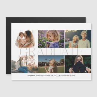 Magnet Multi-Photo Alors/Maintenant Faire-part