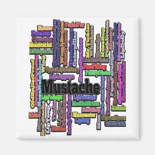 Magnet Mustache Mustache Texte Réfrigérateur Réfri (Devant)