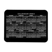 Magnet noir 2024 Calendrier (Horizontal)
