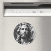Magnet noir et blanc Jésus (In Situ (Lave-vaisselle))